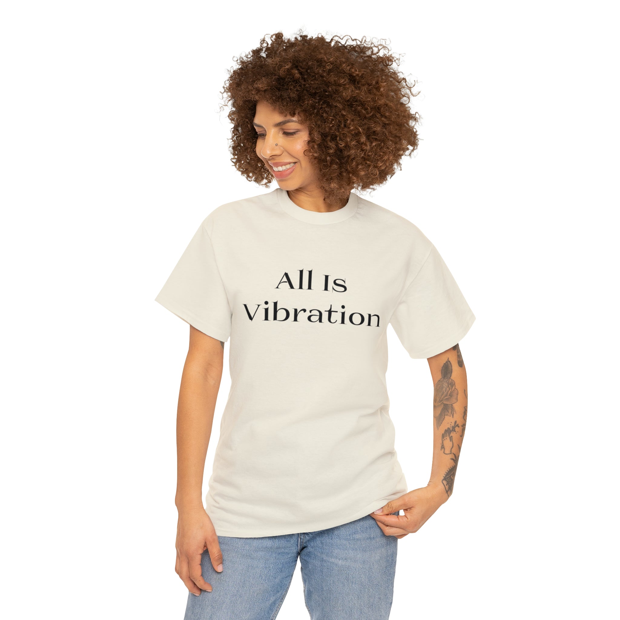 All Is Vibration Blk Letter Unisex Heavy Cotton Tee