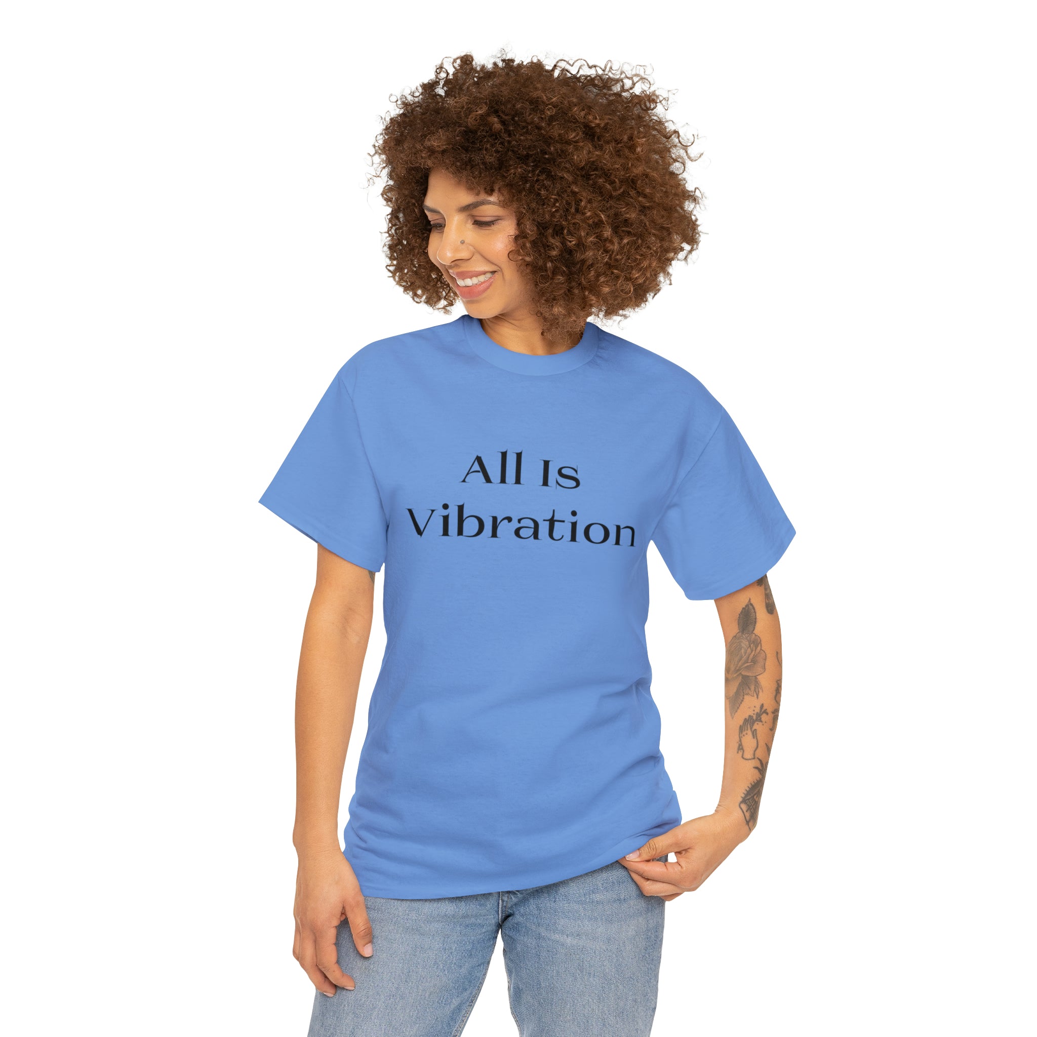 All Is Vibration Blk Letter Unisex Heavy Cotton Tee