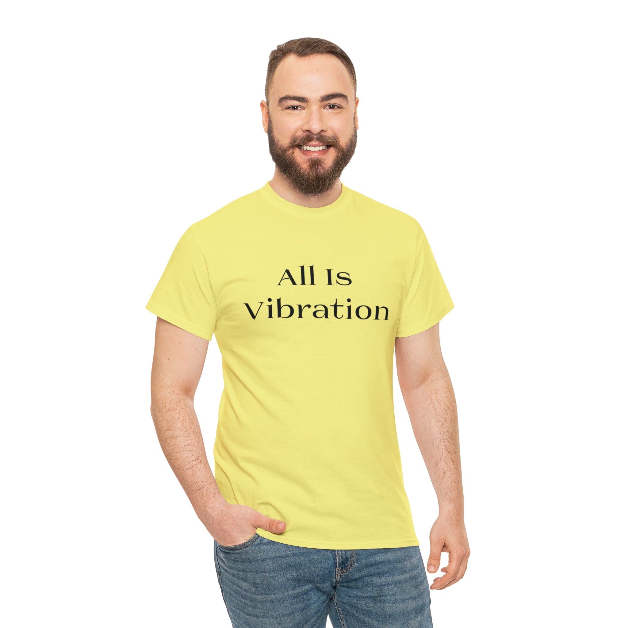 All Is Vibration Blk Letter Unisex Heavy Cotton Tee