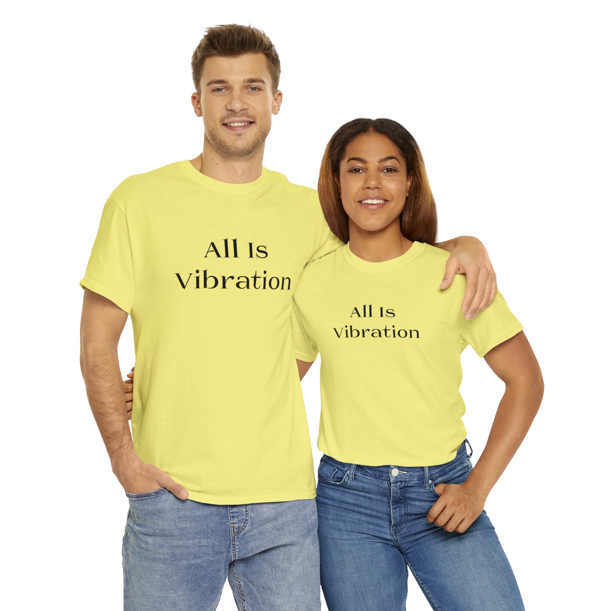 All Is Vibration Blk Letter Unisex Heavy Cotton Tee