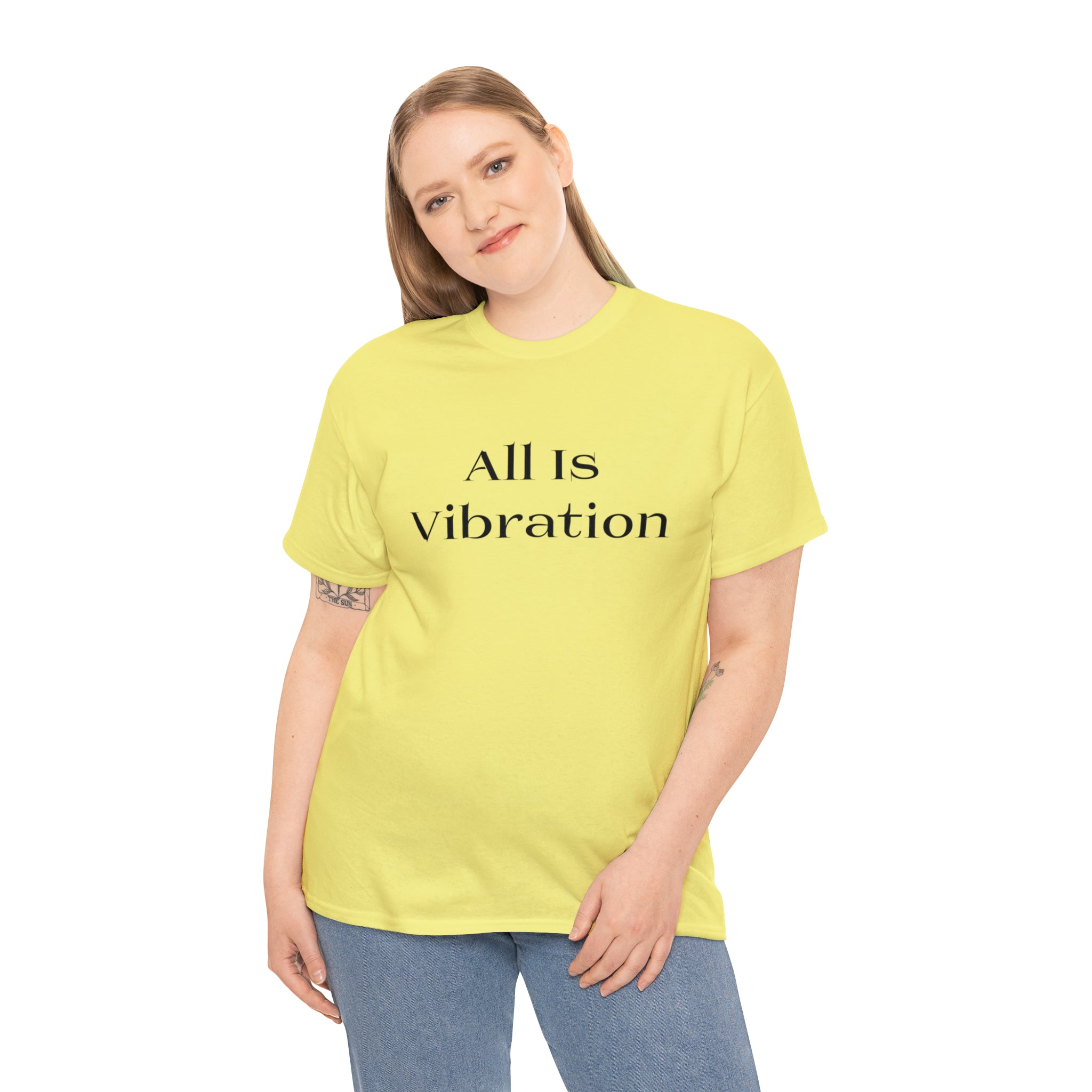 All Is Vibration Blk Letter Unisex Heavy Cotton Tee