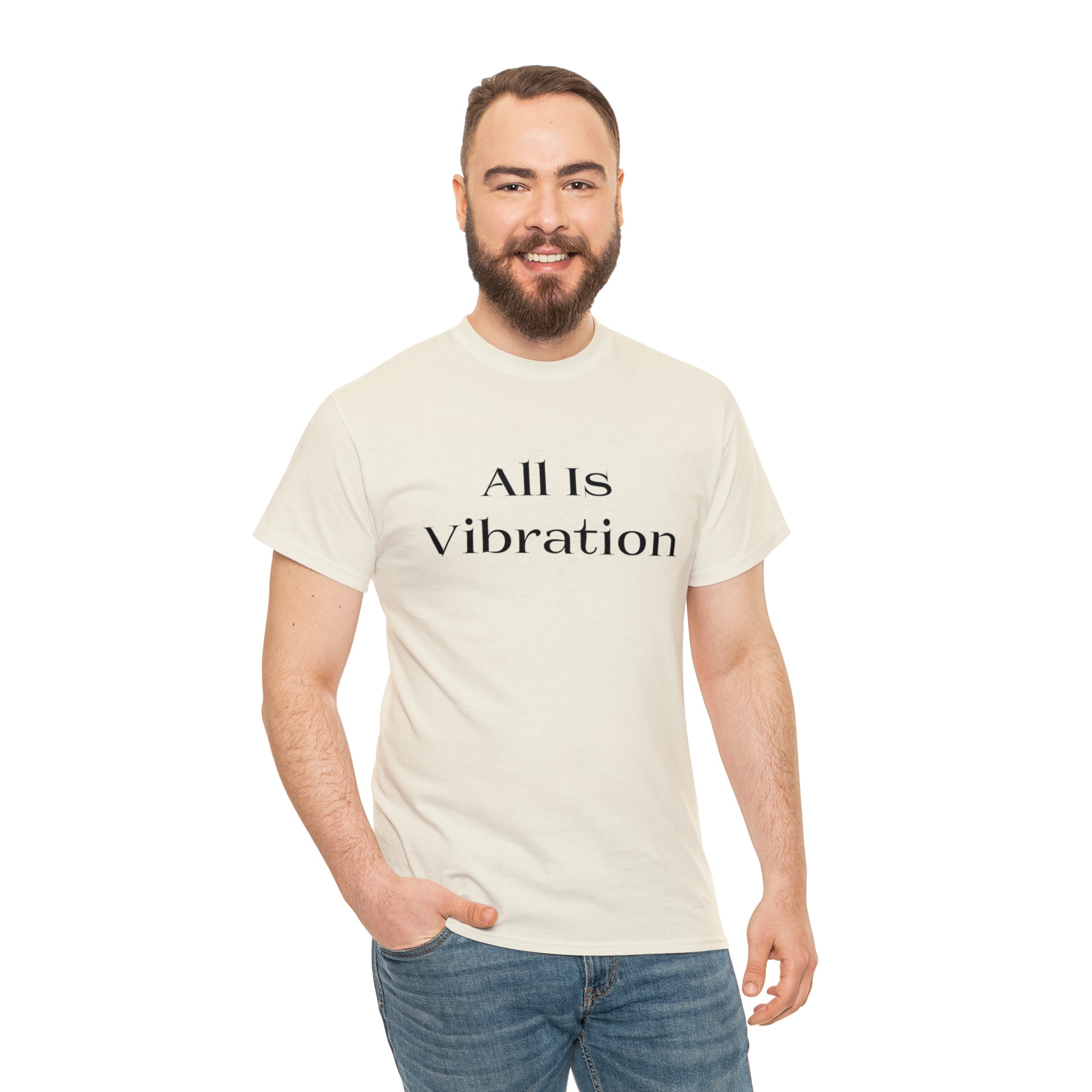 All Is Vibration Blk Letter Unisex Heavy Cotton Tee