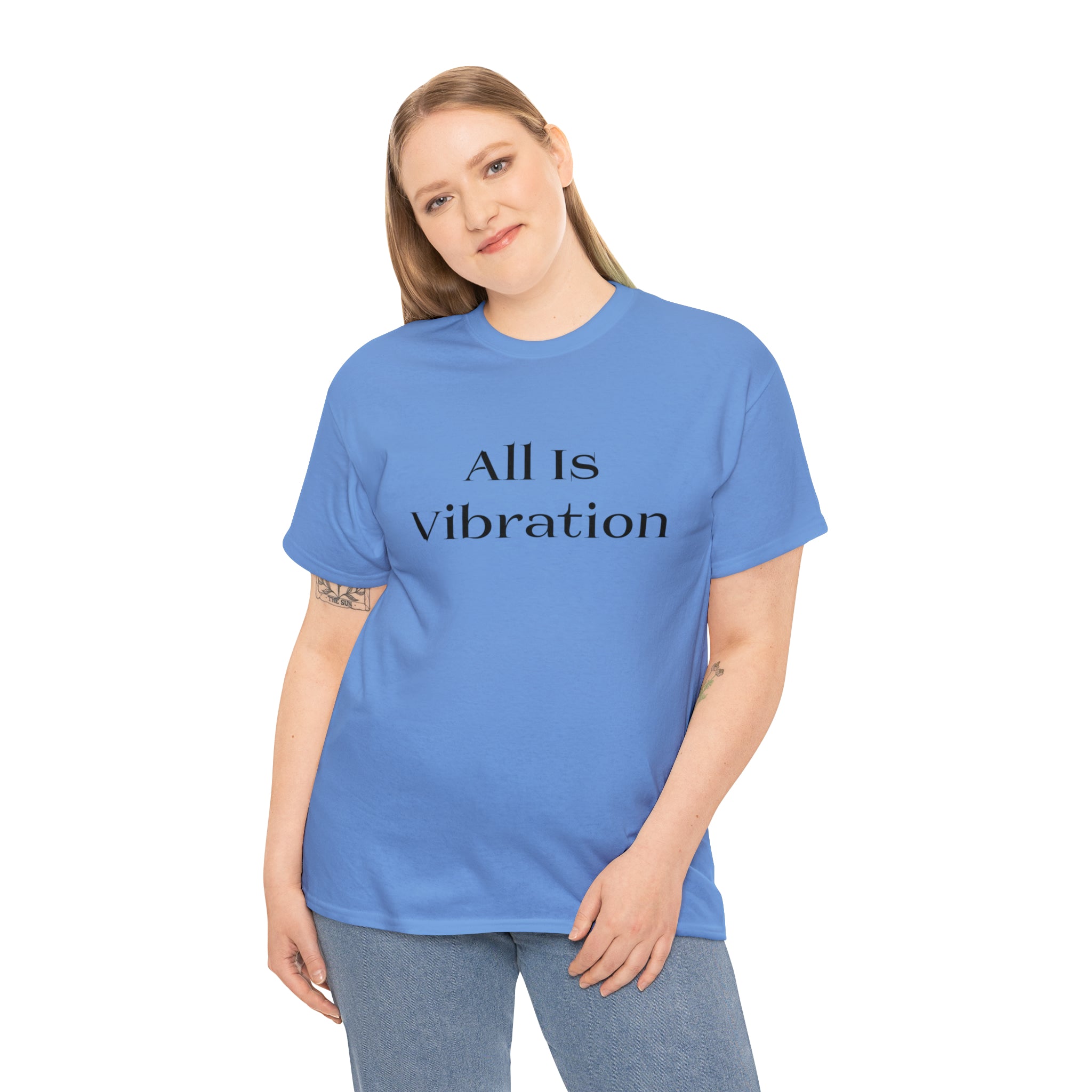 All Is Vibration Blk Letter Unisex Heavy Cotton Tee