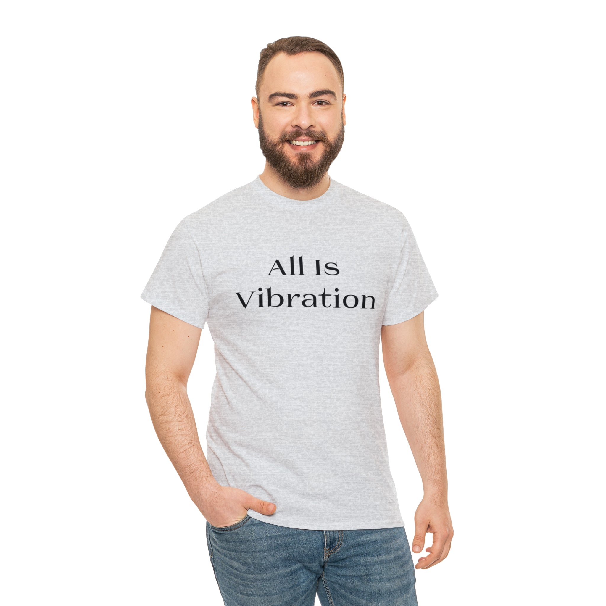 All Is Vibration Blk Letter Unisex Heavy Cotton Tee