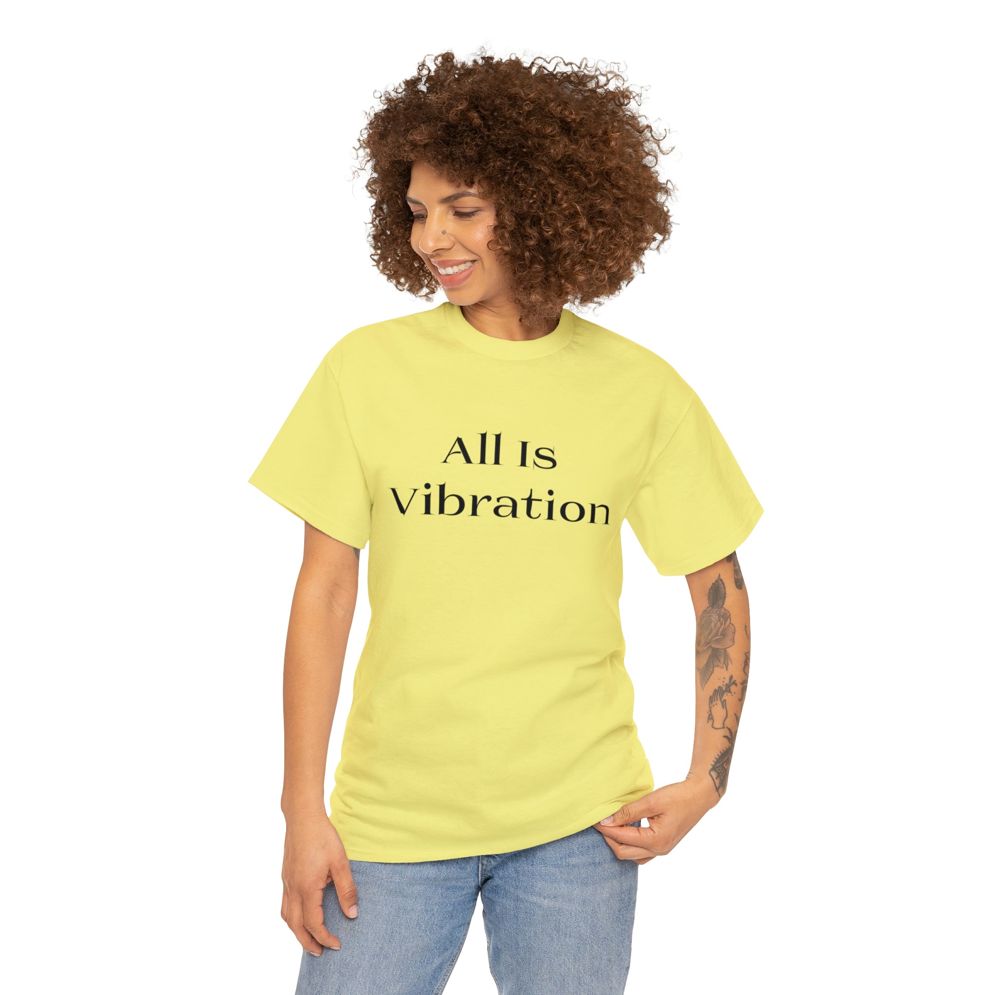 All Is Vibration Blk Letter Unisex Heavy Cotton Tee