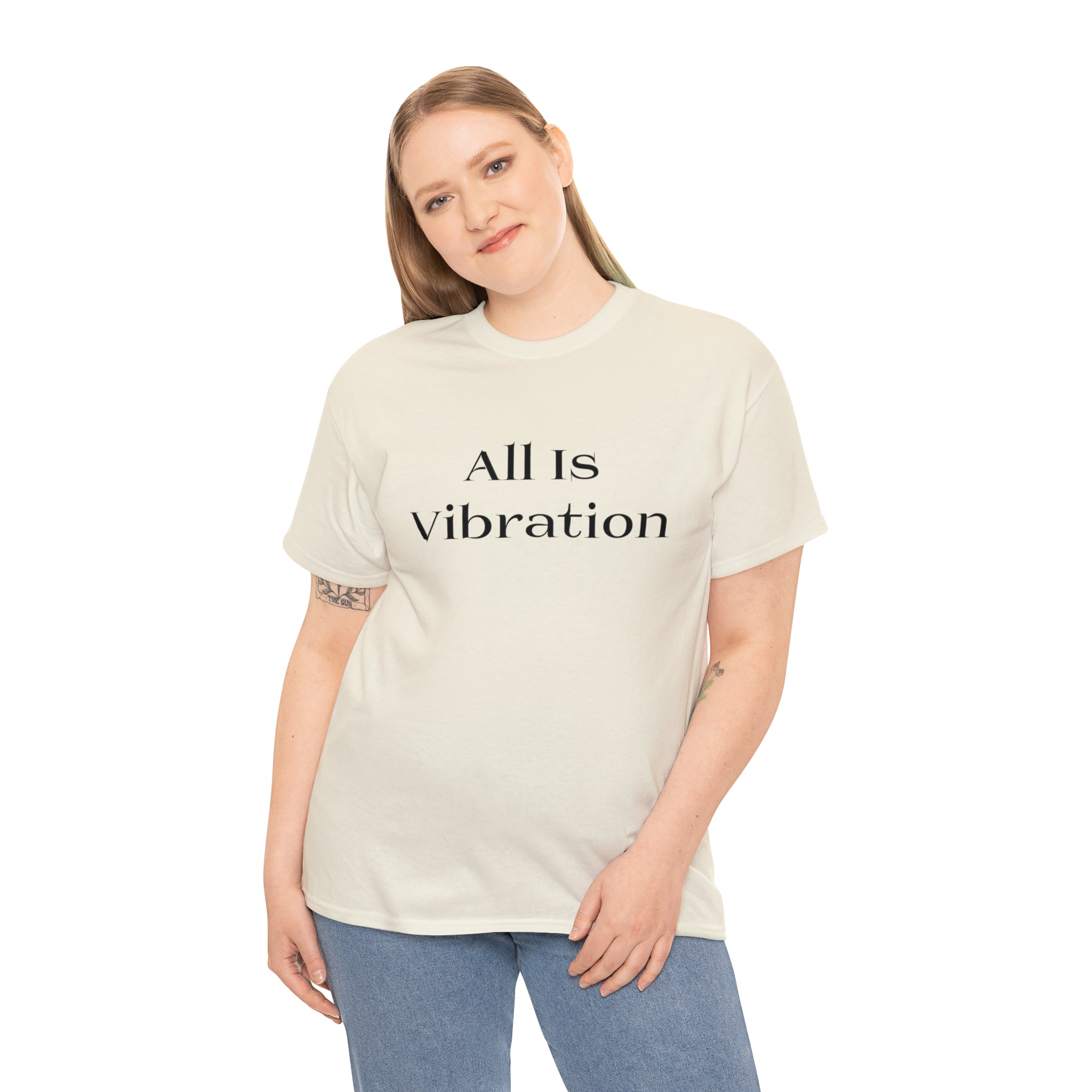 All Is Vibration Blk Letter Unisex Heavy Cotton Tee