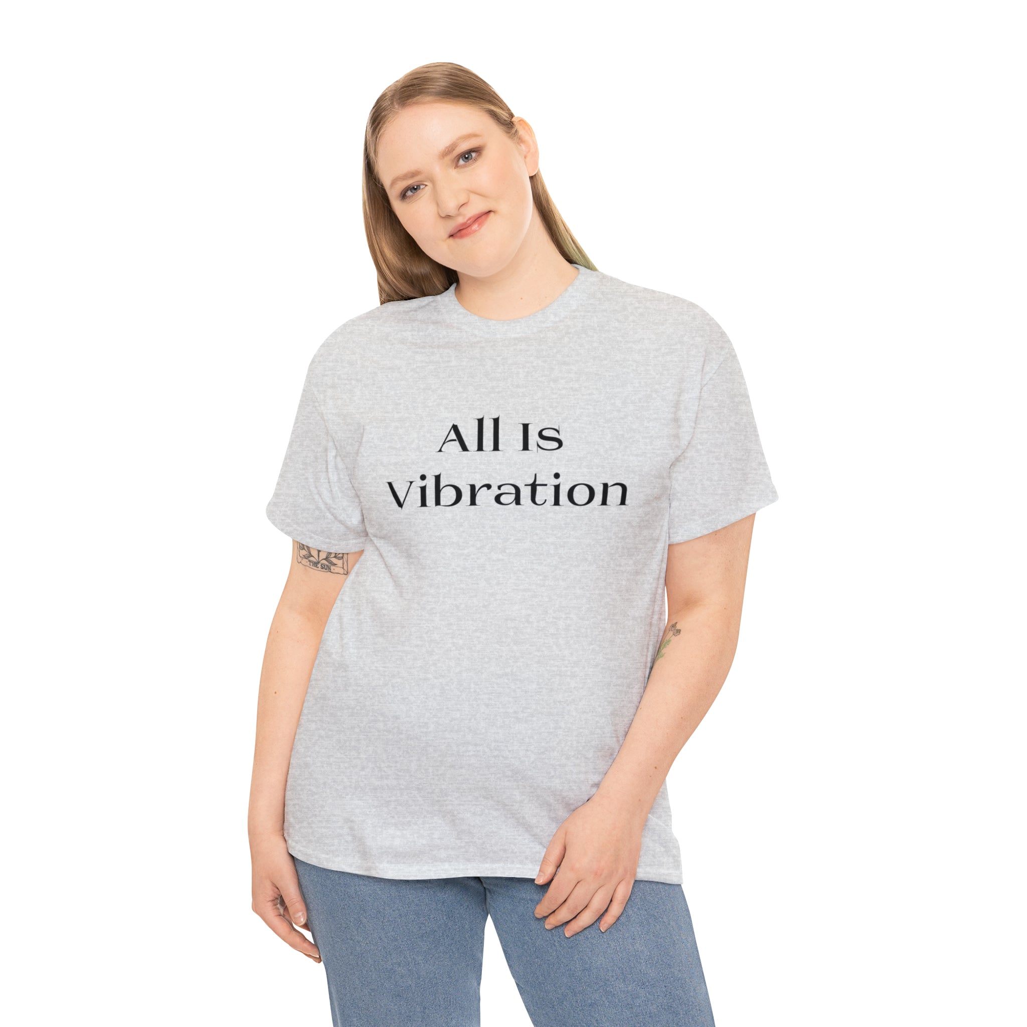 All Is Vibration Blk Letter Unisex Heavy Cotton Tee