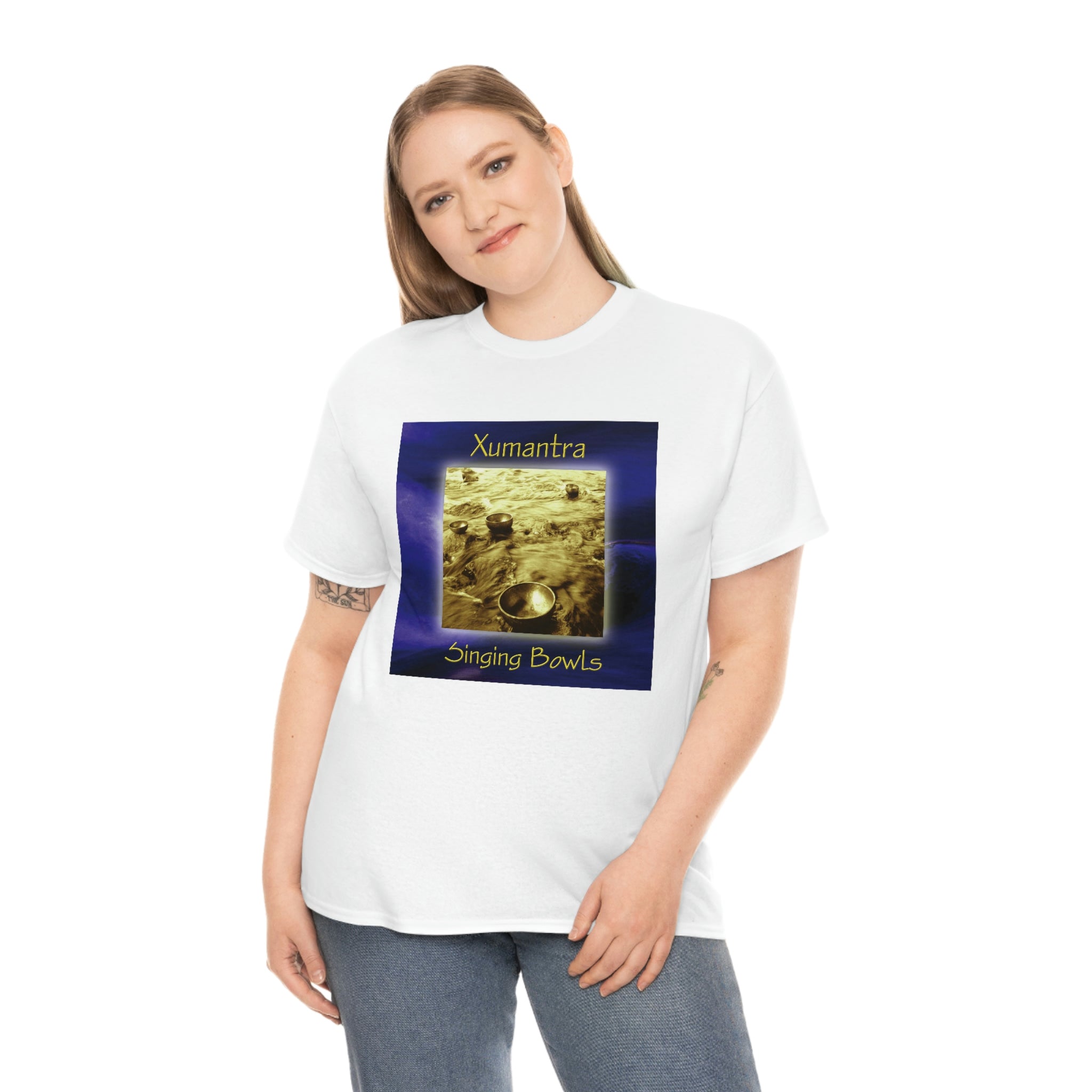 Xumantra Singing Bowls Unisex Heavy Cotton Tee