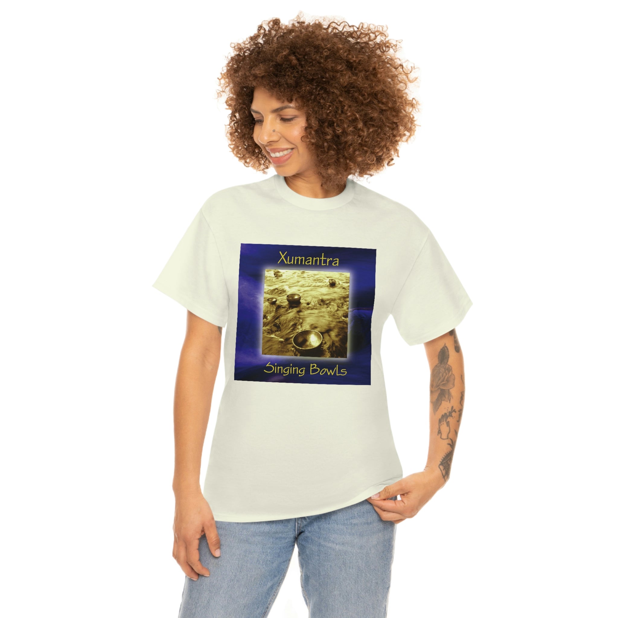 Xumantra Singing Bowls Unisex Heavy Cotton Tee