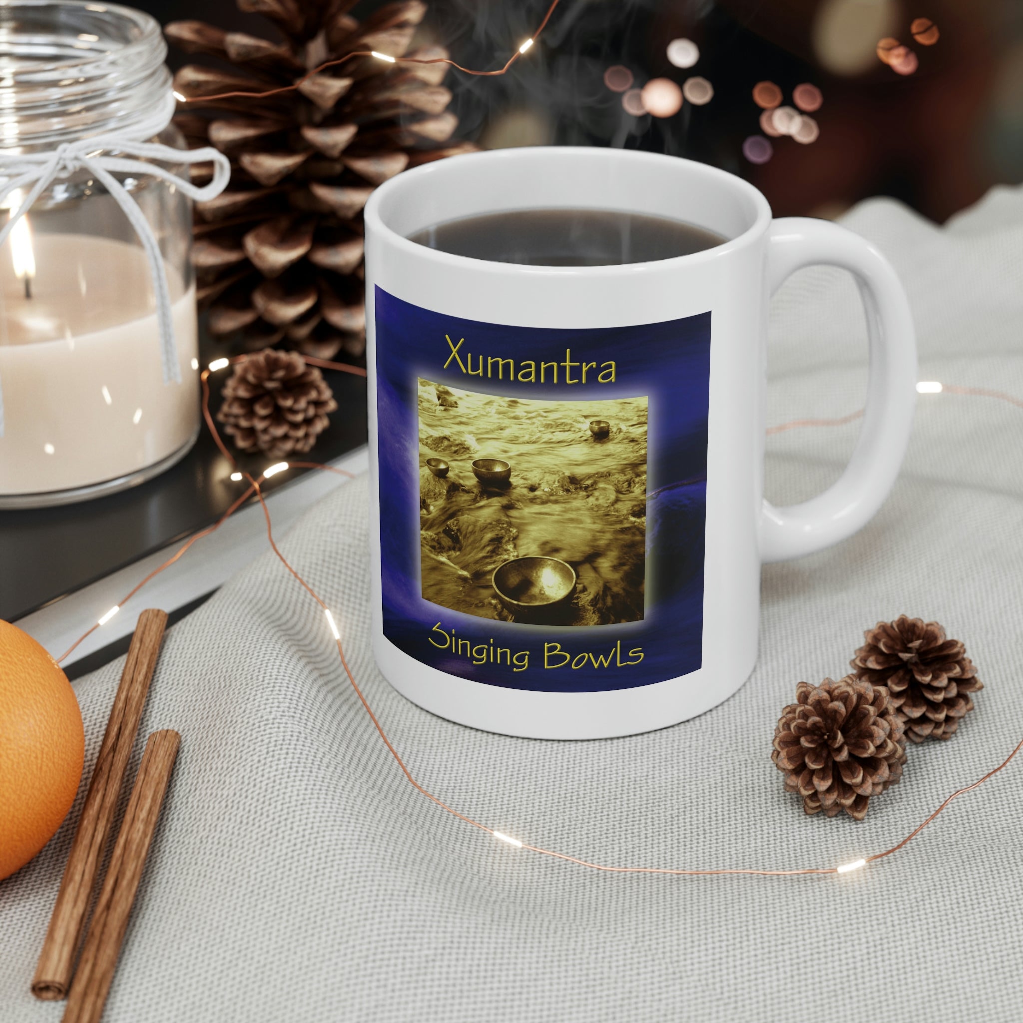 Xumantra Singing Bowls Ceramic Mug 11oz